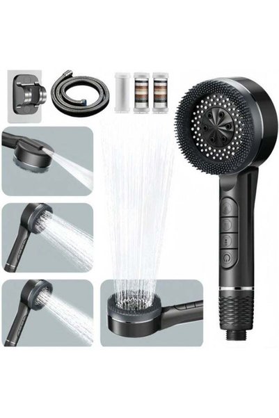 Generic High Pressure Filtered Shower Head, 4-Mode Power Showerhead with Paus...