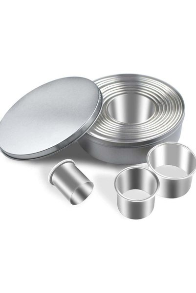 Generic 12-Piece Round Cookie Cutter Set - Stainless Steel Circle Cutters for...