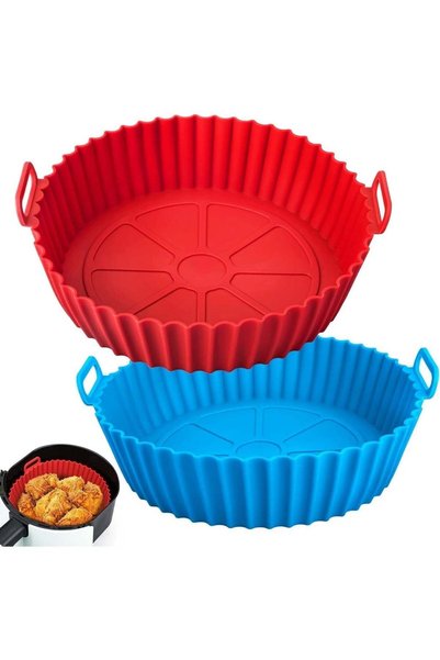 Generic Air Fryer Silicone Pot, XIILSIE 2Pcs Air Fryer Silicone Liners Round ...