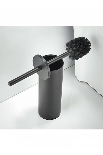 Generic Stainless Steel 304 Toilet Brush and Holder Set - Brushed Nickel/Blac...