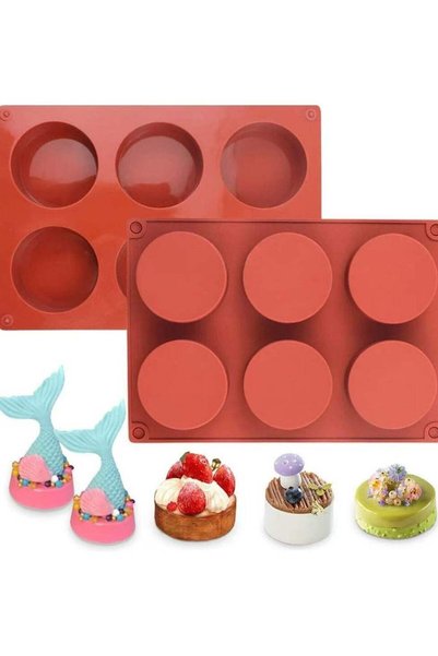 Generic Silicone Mold 6 Lattice Round Form Cake Chocolate Mold Soap Jelly Muf...