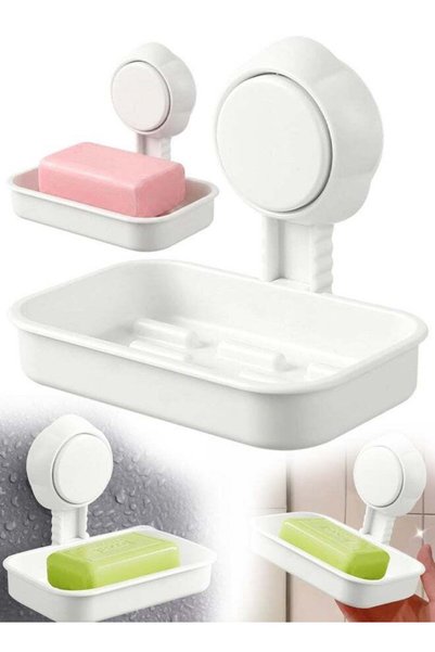 Generic Suction Cup Shower Soap Holder, Wall Mounted Drill-Free Removable, So...