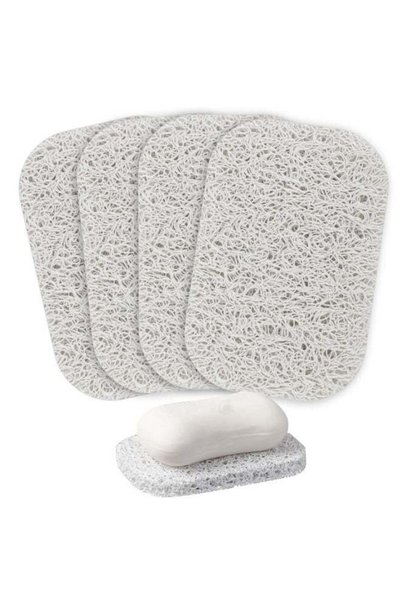 Generic 4 Pcs White BPA-Free Soap Holder Pads for Shower, Kitchen, and Bathroom