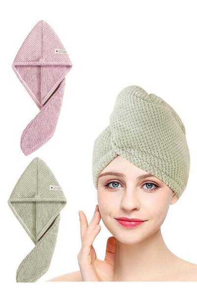 Generic 2psMicrofiber Hair Towel Wrap, Super Absorbent Fast Drying Hair Turba...