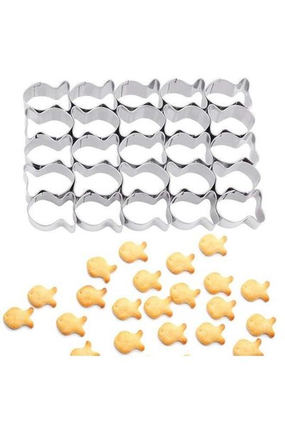 Generic Gold Fish Cracker Cutter,Stainless Steels Small Cookie Cutters,25 Cav...