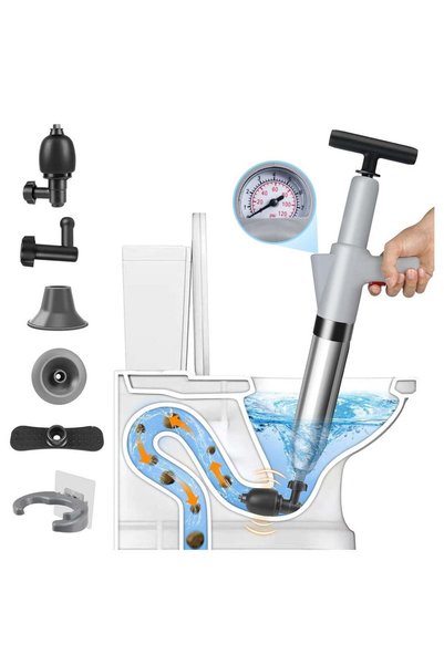 Generic Toilet Plunger, Grey Toilet Unblocker Heavy Duty, High Pressure Plung...