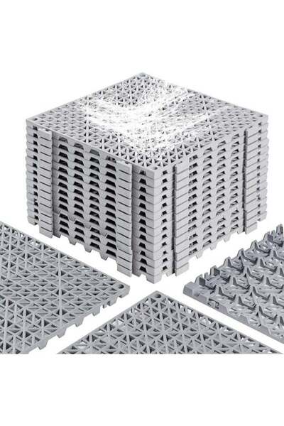 Generic 12 Pcs Drainage Interlocking Floor Tiles, PVC Splicing Modular Cushio...
