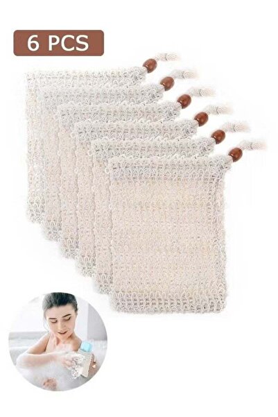Generic 6 Pcs Sisal Fiber Soap Bag, Exfoliating Soap Pouch with Drawstring, f...