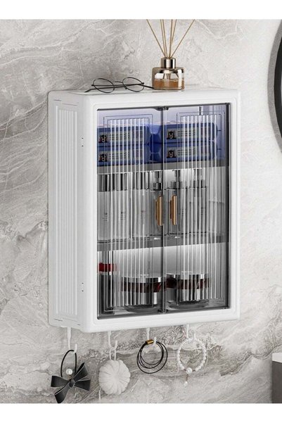 Generic Large Capacity No Drilling Bathroom Storage Shelf Wall-Mounted Bathro...