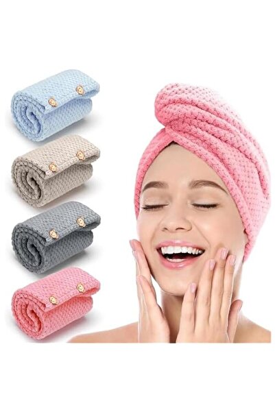 Generic 4 Pack Microfiber Hair Towels Super Absorbent Hair Drying Towel Wrap ...