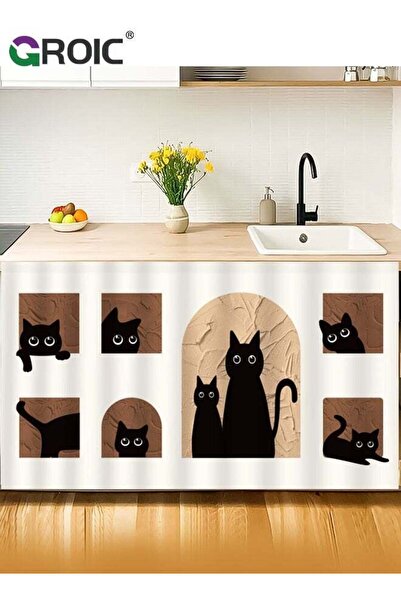 Generic Kitchen Cabinet Curtain,140×100CM, Privacy Dust Proof Short Curtains ...