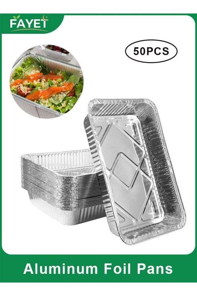 Generic 50 Pack Disposable Aluminum Foil Pans, Oven, Freezer, and Grill Safe ...