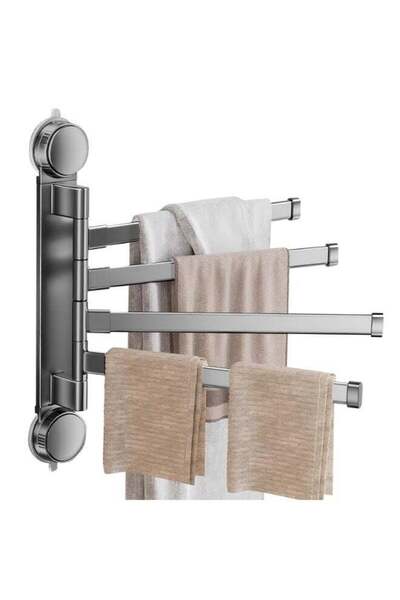 Generic Suction Cup Towel Rack,Space Saving Wall Mounted Swivel Towel Holder,...
