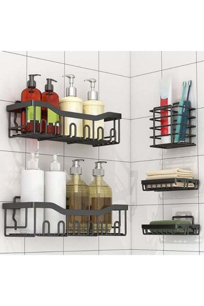 Generic Shower Caddy 5 Pack, Adhesive BathroomOrganizer for Bathroom Storage ...