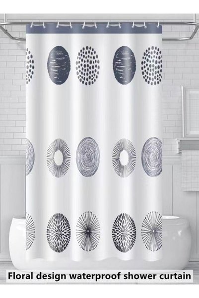 Generic 1-Piece Waterproof PEVA Shower Curtains with Pattern Multicolor 180 x...