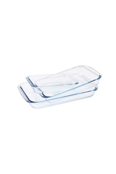 Generic Royalford 3-Piece Rectangular Borosilicate Glass Baking and Roasting ...