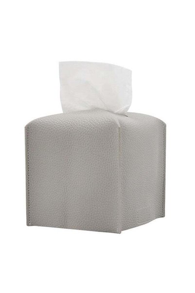Generic Tissue Box Cover for Modern PU Leather Simple Solid Color Holder Squa...