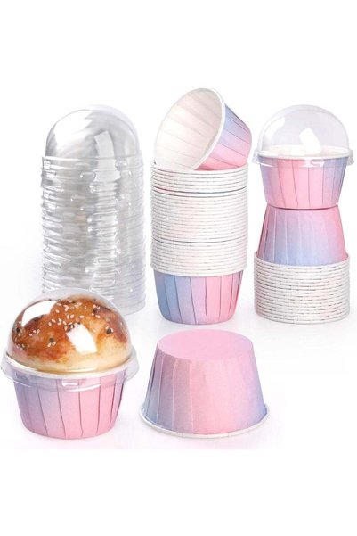 Generic Cupcake Liners, 50Pcs Count Gradient Color Paper Cupcake Liners for B...