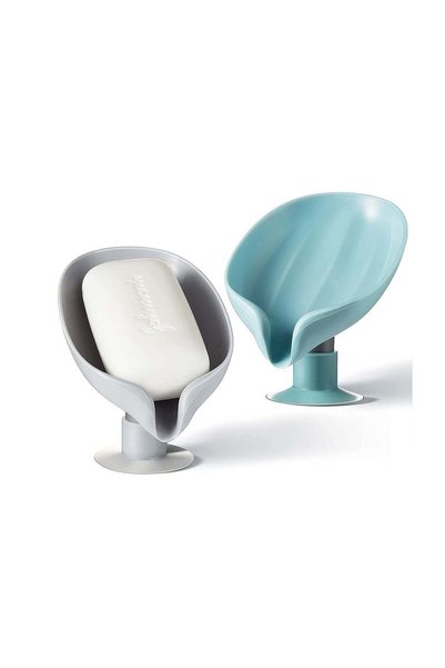 Generic 2 Piece Soap Dish Holder Self Draining Soap Holder Leaf Shape Bar Soa...
