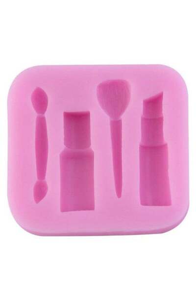 Generic 3D Makeup Tools Design Fondant Cake Chocolate Mould Pink 6 x 5.6centi...