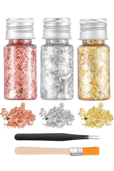 Generic 3Pcs Decorative Gold Leaf, Multifunction Gold Flakes Cake Decoration ...