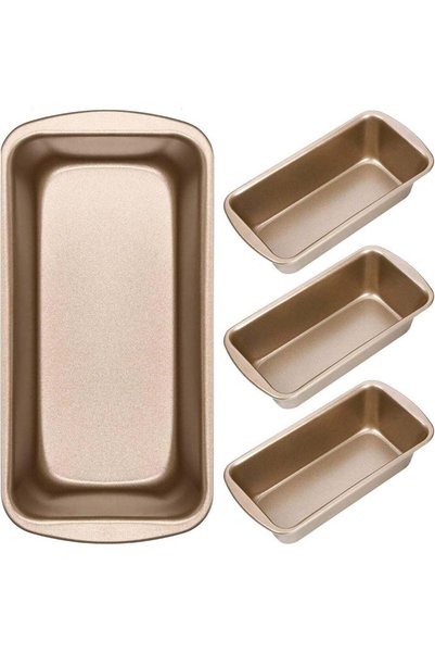 Generic 4 Pack Small Loaf Pans for Baking Bread Non Stick Bread Pan Rectangle...