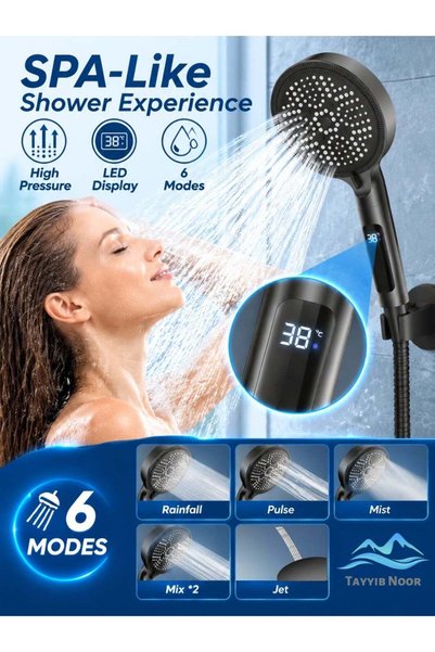 Generic Shower Head with LED Temperature Display, High Pressure Handheld Show...