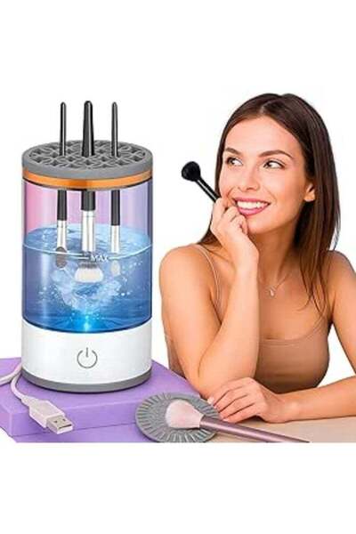 Generic Electric Makeup Brush Cleaner Machine, Automatic Spinning Cosmetic Br...
