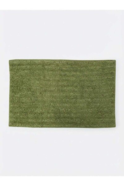 Generic 100% Cotton 50 x 80 cm Sage Green Stripes Tufted Bathmat with Non Sli...