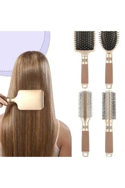 Generic Hair Brush Comb Set,Set Of 4 Large And Middle Size Cushioned Paddle H...
