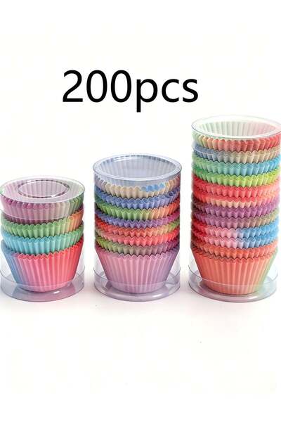 Generic Heat-Resistant Oil-Proof Cupcake Liners, 8-Color Gradient Baking Cups...