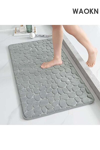 Generic Bath Mat 40x60cm Super Water Absorbent Bath Rugs Memory Foam Cobblest...