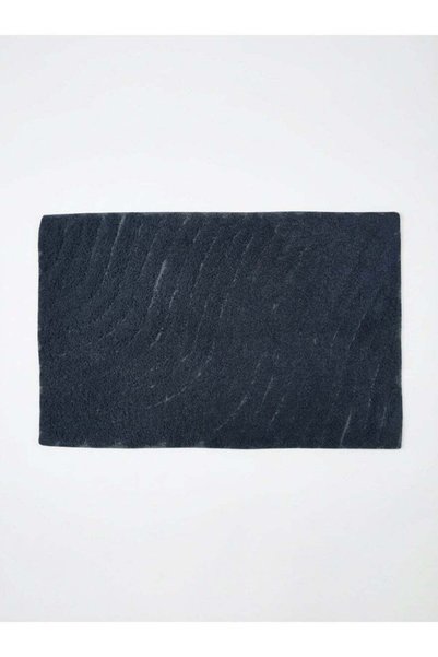 Generic 50 x 80 cm Pure Cotton Sand Tufted Bathmat in Navy Blue, Absorbent Qu...