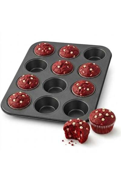 Generic Non-Stick Cupcake Baking Muffin Pan 12 Cups, Metal Cup Cake Tray for ...