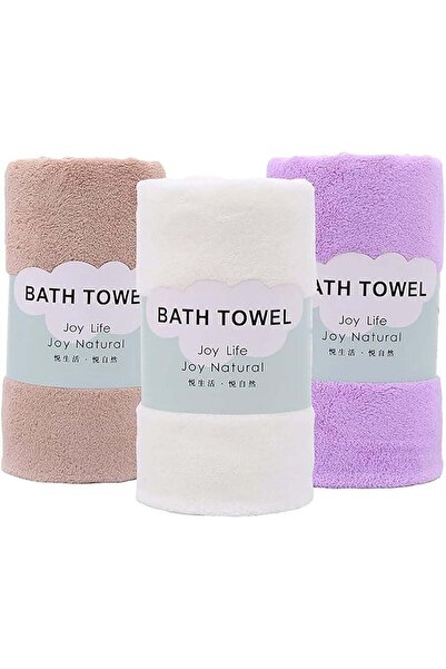 Generic Coral Velvet Bath Towels Set of 3, 70 x 140 cm, Ultra-absorbent Soft ...
