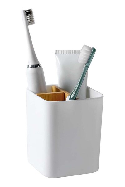 Generic 3-Slot Toothbrush & Toothpaste Holder - Sleek Bathroom Counter Organi...