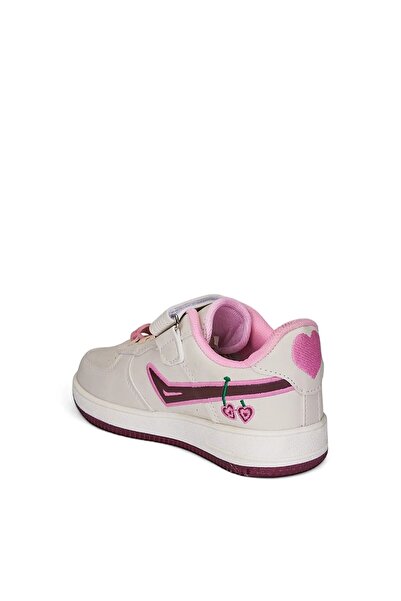 AlbiShoes Çocuk Işıklı Okul Günlük Spor Ayakkabı Kiraz Desenli Cırtlı Kaymaz Taban Rahat Sneaker