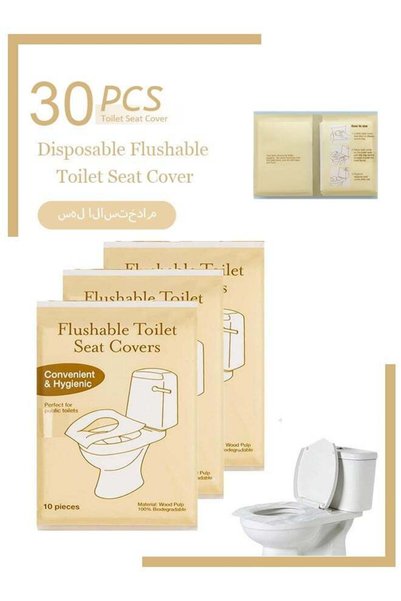Generic Toilet Seat Covers Disposable Flushable - 30 PCS Portable Travel Toil...