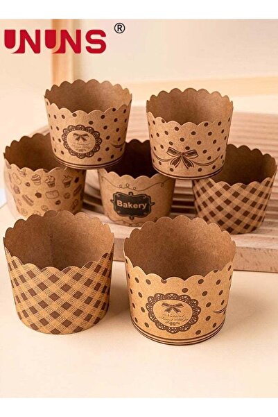 Generic Cupscake,200Pcs Paper Baking Cups,Brown Kraft Paper Muffins Liners Cu...