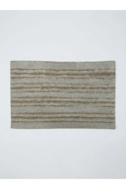 Generic 50 x 80 cm Lines Tufted Cotton Bathmat in Beige Soft as a Blanket, An...