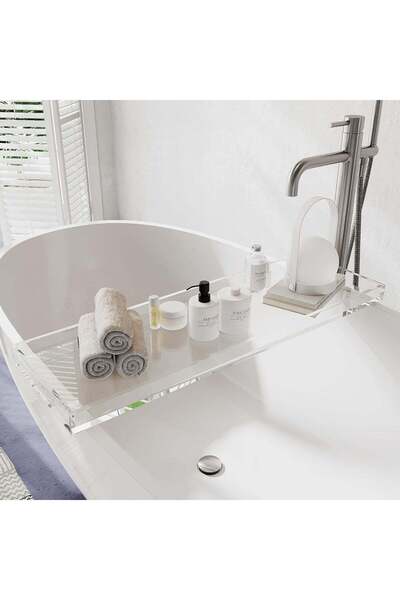 Generic ARS® Clear Acrylic Bathtub Tray - Luxury Bath Caddy for Relaxation