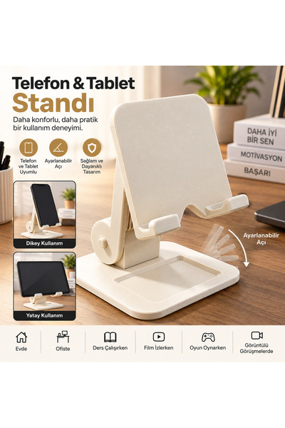 MARVİN CAT Ayarlanabilir Telefon ve Tablet Standı – Masaüstü Katlanabilir Çok Açılı Telefon Tutucu