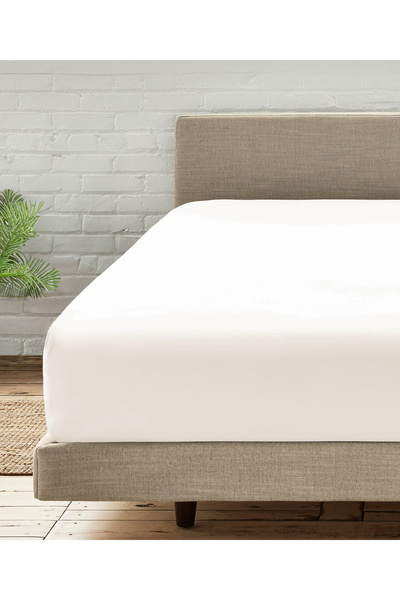 Maisonette Woven Elastic Bed Sheet White White-100 X 200 cm
