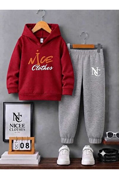 NC Nicee Clothes طقم رياضي للأطفال للجنسين (برتقالي مع طباعة ملابس بيضاء جميل...