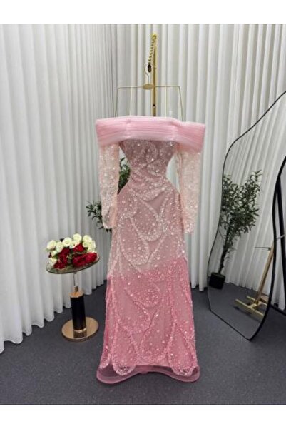 leen fashion فستان سهرة وردي