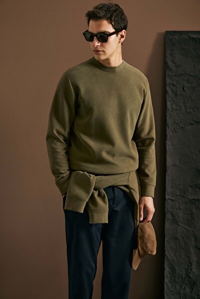 Lufian 112030194 Logan Erkek Sweatshirt YEŞİL