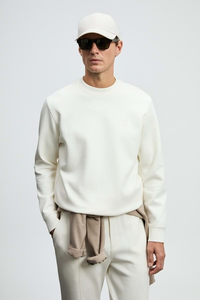 Lufian 112030192 Grand Erkek Sweatshirt BEYAZ