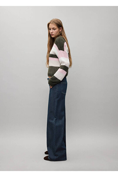 Mango Teen Düşük bel wide leg jean pantolon