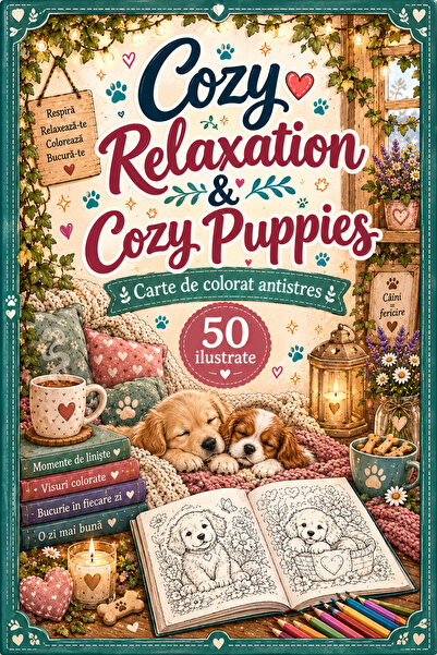 COZY RELAXATION Ζεστά κουτάβια. Ανακαλύψτε το νέο χαλαρωτικό βιβλίο ζωγραφική...