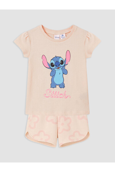 LC Waikiki Nevavm Lcw Baby Pink Stitch Printed Baby Girl T-Shirt and Shorts w...